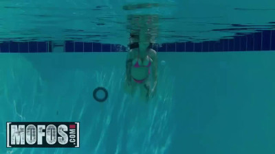 Too revealing bikinis lead to hot lesbian sex by the pool
