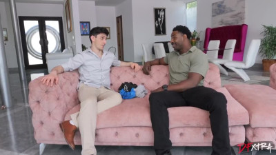 MILF fucks her new black boyfriend and her stepson watches them and jerks off