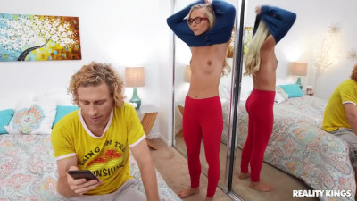 Skinny teen wants attention from her busy BF