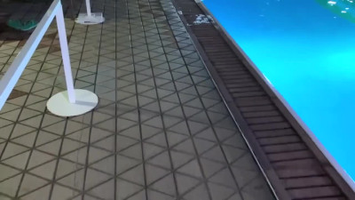 Asian blonde slut picked up by the poolside and fucked