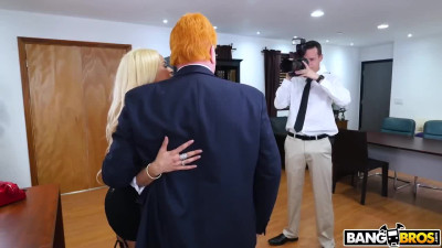 Trump's MILF secretary having wild sex in front of Cuckolding Mr.President