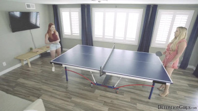 Lacy Lenon licks balls after Table Tennis Round