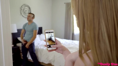 Daisy Stone caught Stepbro Jerking and offered her Pink Pussy