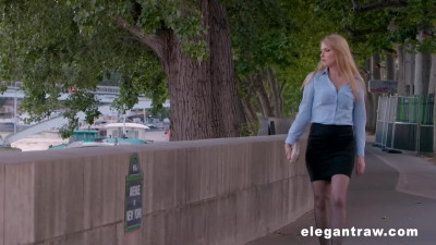 Two office colleagues fall in lesbian love on a table during lunch break