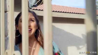 Abella Danger invited her neighbor to have Good Fuck on the backyard