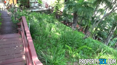 Busty realtor does everything and even more