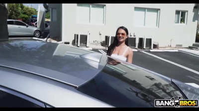 Tiny Asian babe fucks in a Bang Bus with a stranger