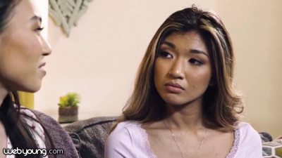 Asian girls having sensual lesbian sex in 69 position! They're so horny!