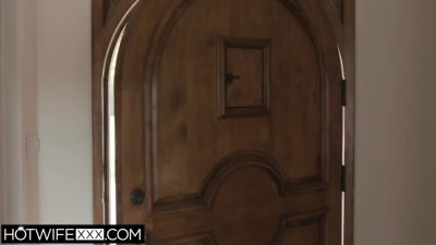Perfect blonde wife cheats with husband's friend using BDSM attributes