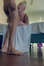 Blonde teen deepthroats the cock like no other