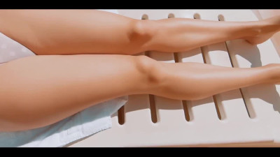 Sunbathing with neighbor led to massive cumshot