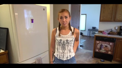 Pigteiled teen Jumped on stepdad's cock after she sucked it in POV