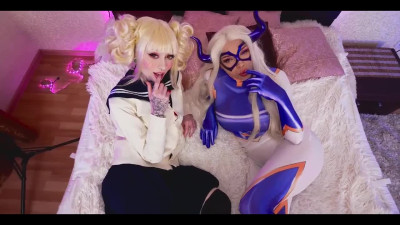 Himiko Toga shares cock w MT Lady during crazy Cosplay Threesome
