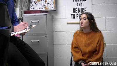 Teen babe fucked by the security and stepdad