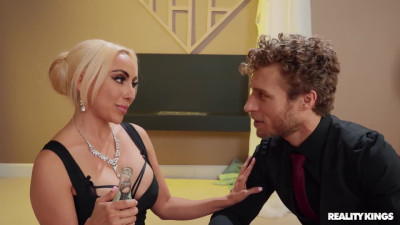 Busty Milf shares her new young sex slave with guy - 3some