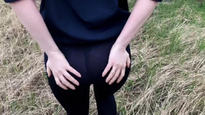 Pawg lass is doggy penetrated in public park pov