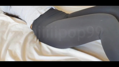 Asian babe fucks with stepbrother on parent's bed