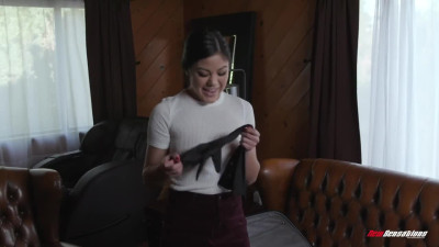 Asian hottie with Nice tits spreads her legs & fucks w Old Stud