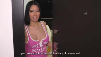 Pregnant stepsister seduces stepbrother taking a shower