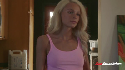 Tiny teeny blondie Emma Hix is hard ripped by aggressive man in a corridor