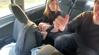 Amateur car fuck on public
