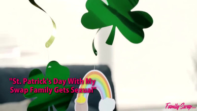 Busty step daughters decide to have pussy fun with bro and old daddy on St. Patrick's Day