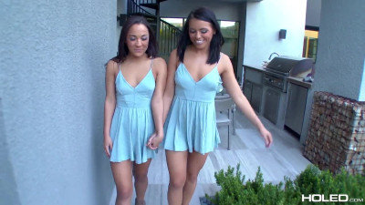 Two sluts show their booties & enjoy Anal Threesome