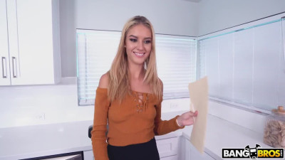 POV hot blowjob with sexy blonde