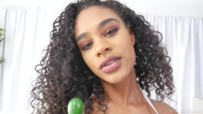 Fit ebony sucking white dick that ruined her makeup