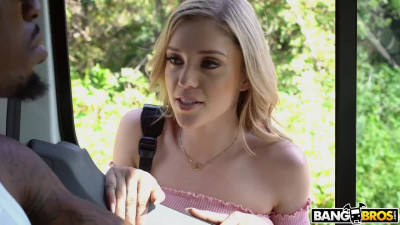 Submissive teen Gaggs BBC and fucks in the Van