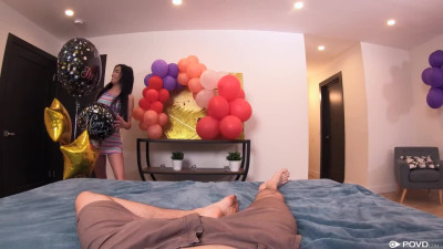 Cute hottie presets her cunny for B day - POVD