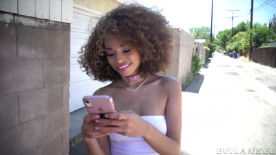 Ebony lass fucks not taking off her heels - Evil Angel