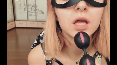 Small-titted teen fucks her holes with sex toys in hot solo