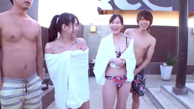 Japanese teens want to enjoy guys' tools in juicy outdoor groupsex