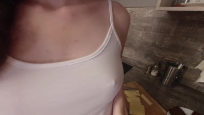 Young chick banged in the kitchen - Amateur POV Porn