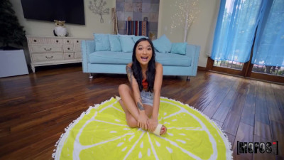 Tiny Asian hottie spins on a monster cock in all possible ways