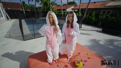 Flirty babe present stepbro pussies for Easter - Mofos