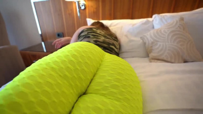Big-ass slut gets Stepbrother's hard cock in doggy position