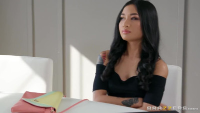 Lovely Asian beauty can't wait to ram with massive sausage in a bedroom