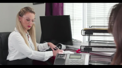 Lesbian coworkers decide to have scissoring massage after office time
