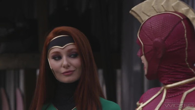 Deadpool cosplay Threesome with couple Slutty MILFs
