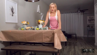 Gentle blondie Gets Facialized in POV after Romantic Dinner