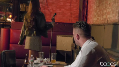 Busty karaoke queen is spicy wrecked by new client in the bar