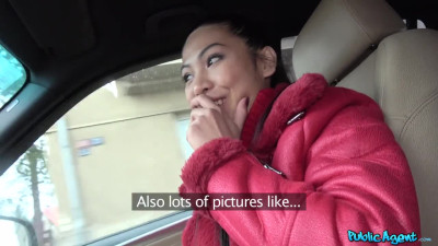 Asian cutie swallows Cock in Public and fucks hard in the Car