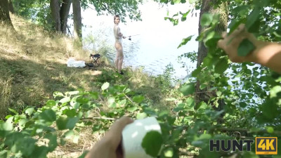 Brunette went fishing with her cuckold boyfriend, but all she caught was my thick cock