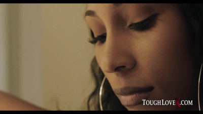 Ebony cutie blows white cock & Fucks with Tough BF