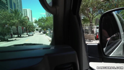 Young beauty is picked up by random guy on a street to fuck in a van