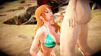 3D cartoon One Piece sex wit busty redhead