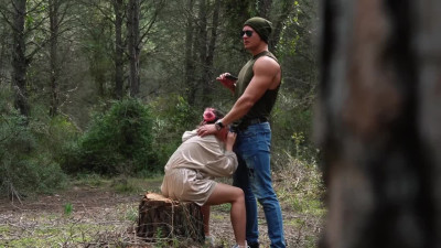 Couple caught fucking in the woods
