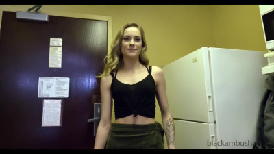 Skinny blonde at her first casting with BBC